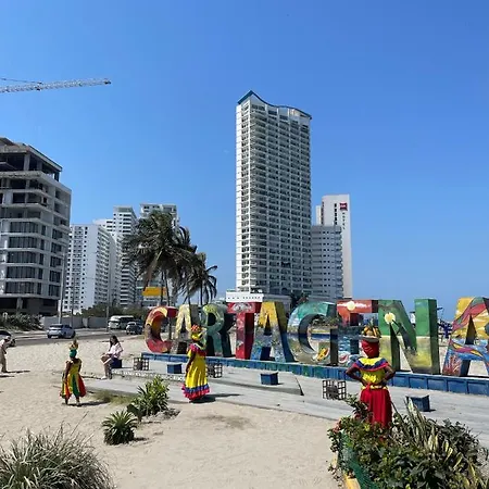 Front Beach Apartment Close To The Cartagena Letters Exterior photo